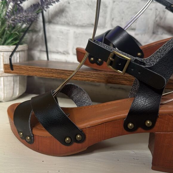 Cushionaire Black Faux Leather Slingback Sandals Pumps Shoes Size 7.5 - Picture 4 of 8